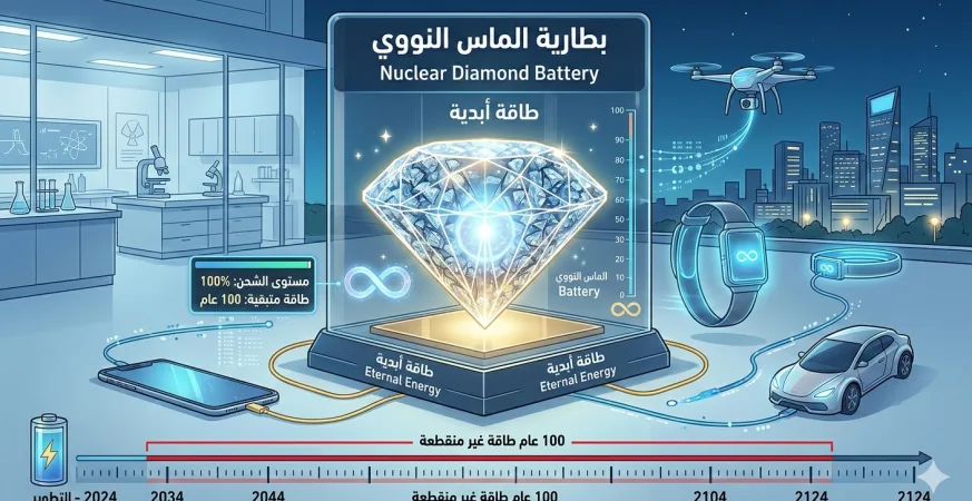 ثورة الطاقة الأبدية: تطوير بطاريات "الماس النووي" التي تدوم لـ 100 عام دون الحاجة للشحن